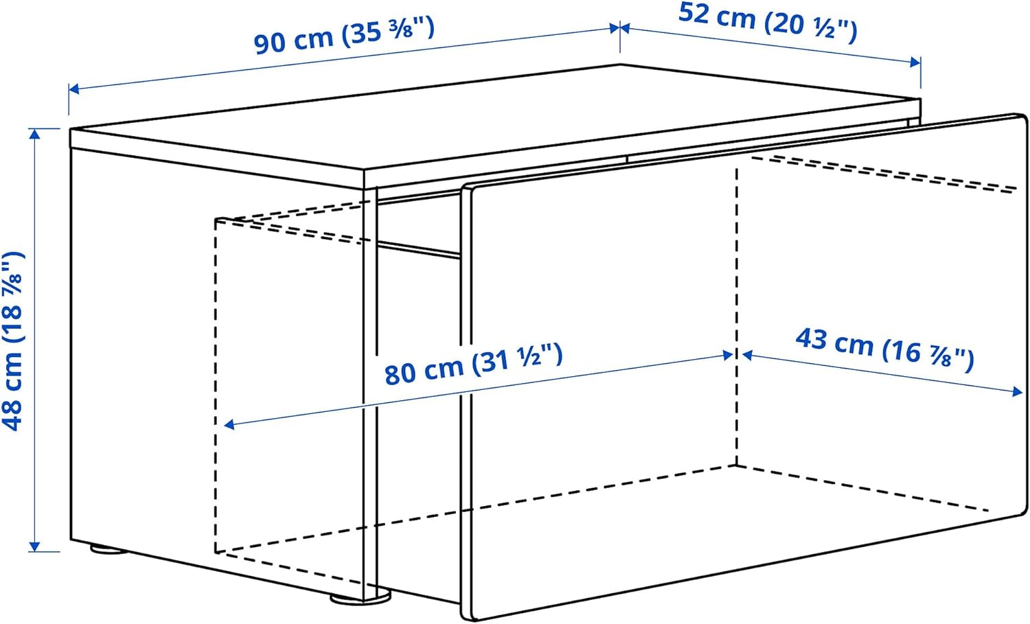 Close-up of the SMÅSTAD wardrobe surface