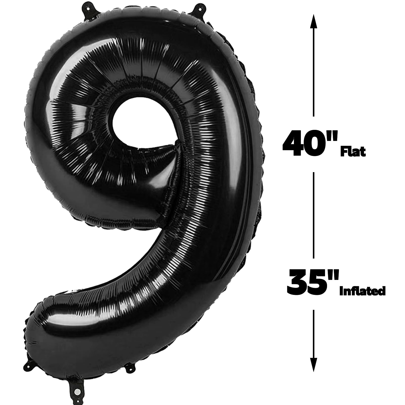 Amazon.com: Foil 40 Inch Big Black 9 Balloon Number, Giant Happy