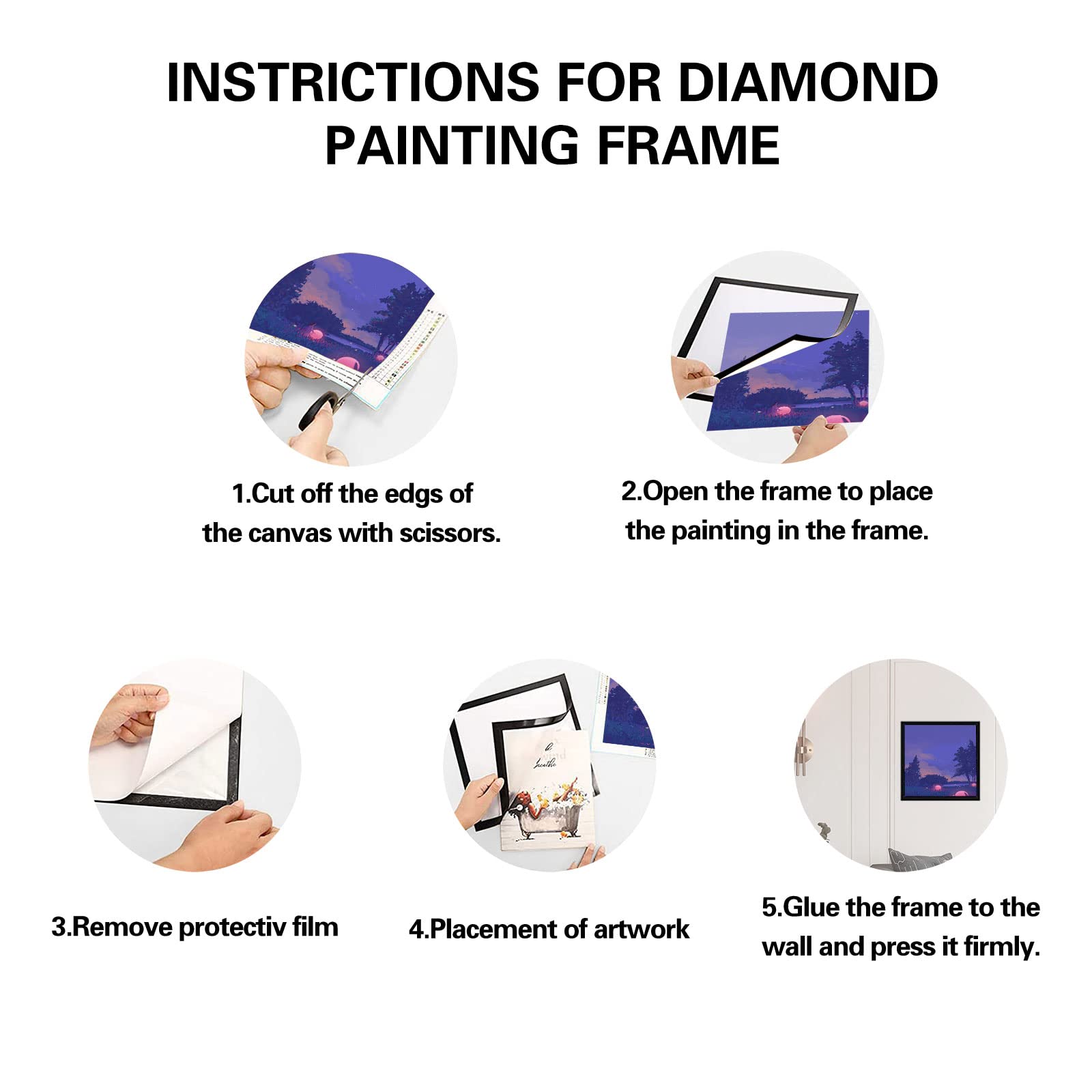 Lot De 8 Cadres Magnétiques Autocollants 25x25 Cm – Cadre Photo & Affichage Transparent – Parfait Pour Photos, Pub, Infos