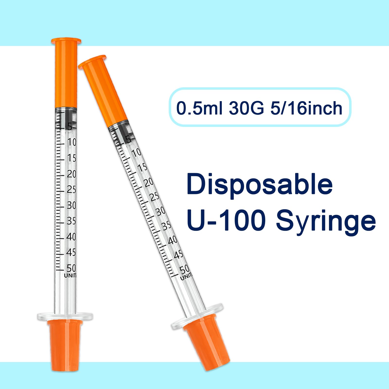 0.5ml/cc 30 Gauge 5/16" (8mm) jeringas, Individually Wrapped - Box of 100 — Amazon image 5