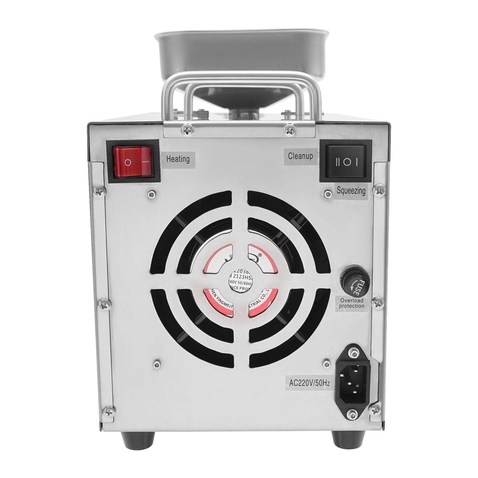 Elektrische Ölpresse 800W Edelstahl mit Kalt-/Heißpressfunktion – Ölextraktor für Nüsse & Saaten, 220V, 32-482°F, 90% Ausbeute, 15dB Leise