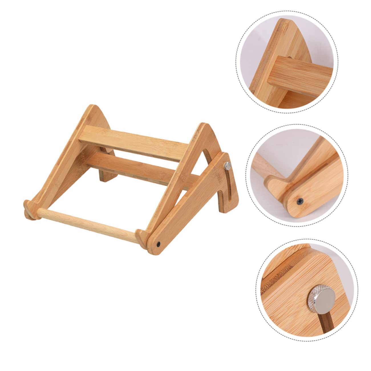 UKCOCO Scrivania Portatile per Laptop in Legno Beige, Supporto Regolabile in Altezza Design Cavo, Angoli Arrotondati e Base Antiscivolo per Casa e Ufficio