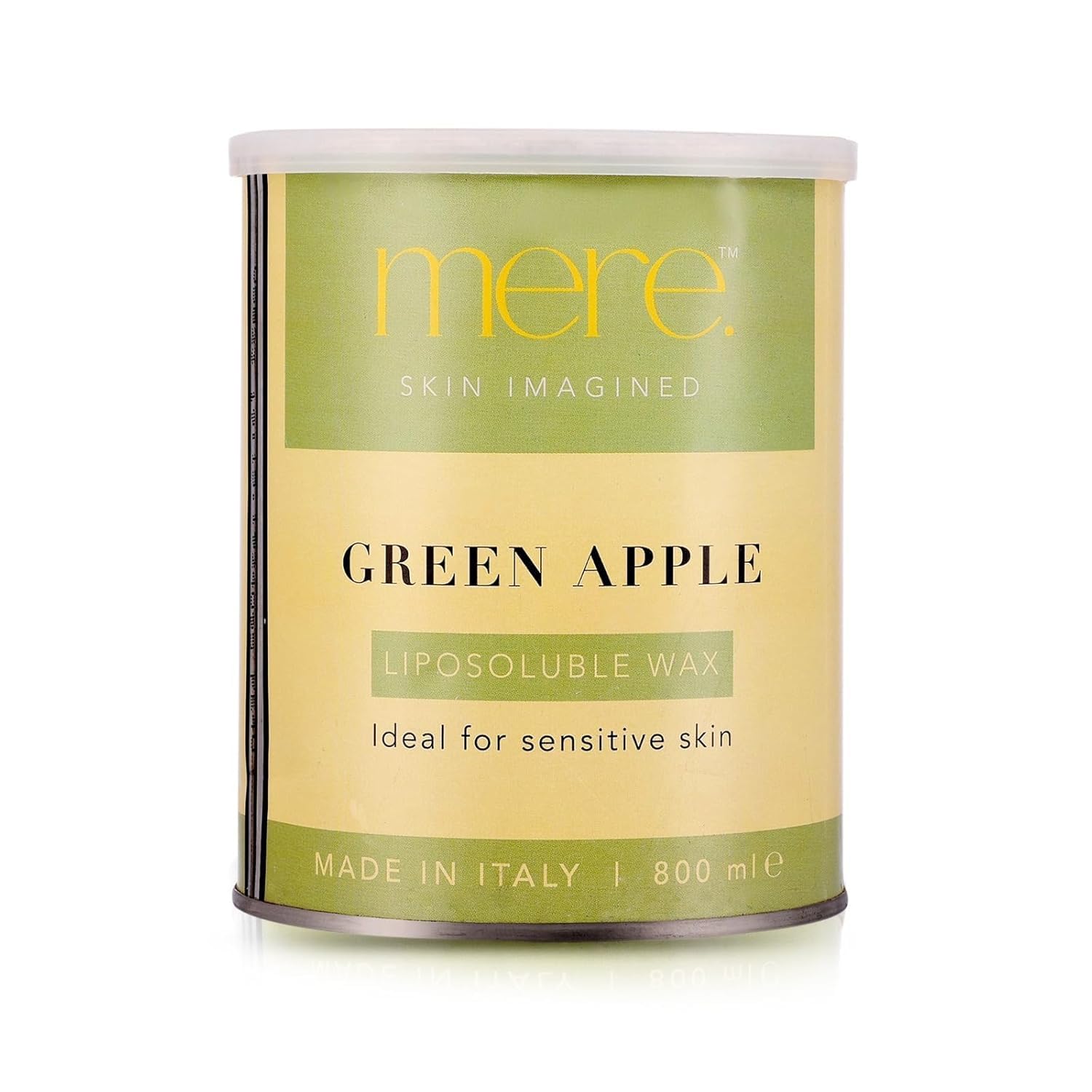 Green Apple Liposoluble Wax 800ml | Ideal for Sensitive Skin | Strip Wax for Face, Arms, Legs & Full Body | Less Painful & Gentle | Crafted in Italy (Pack of 1, Green Apple)