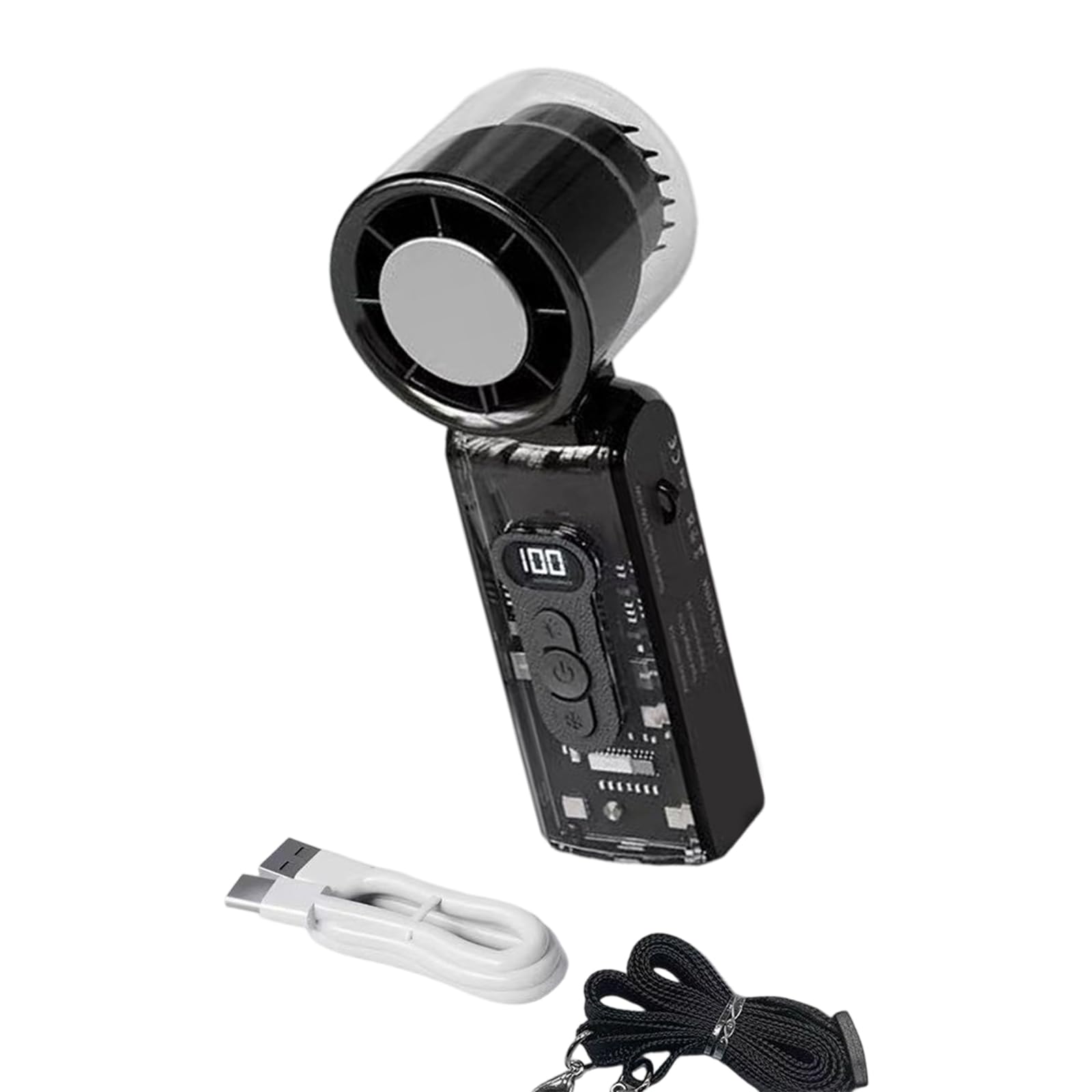 PANGBOER Portable Handheld Digital Fan Rechargeable Powerful Cooling Tool for Outdoor Camping Traveling Outdoor Portable Handheld Digital