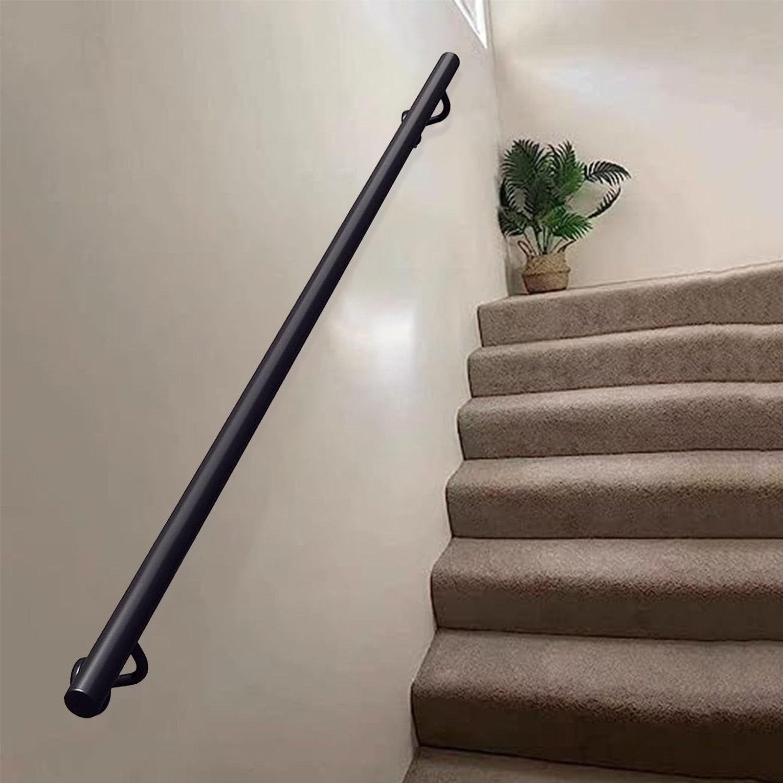 Barre de support pour rampe d'escalier murale en fer forgé antidérapante extérieure 7ft
