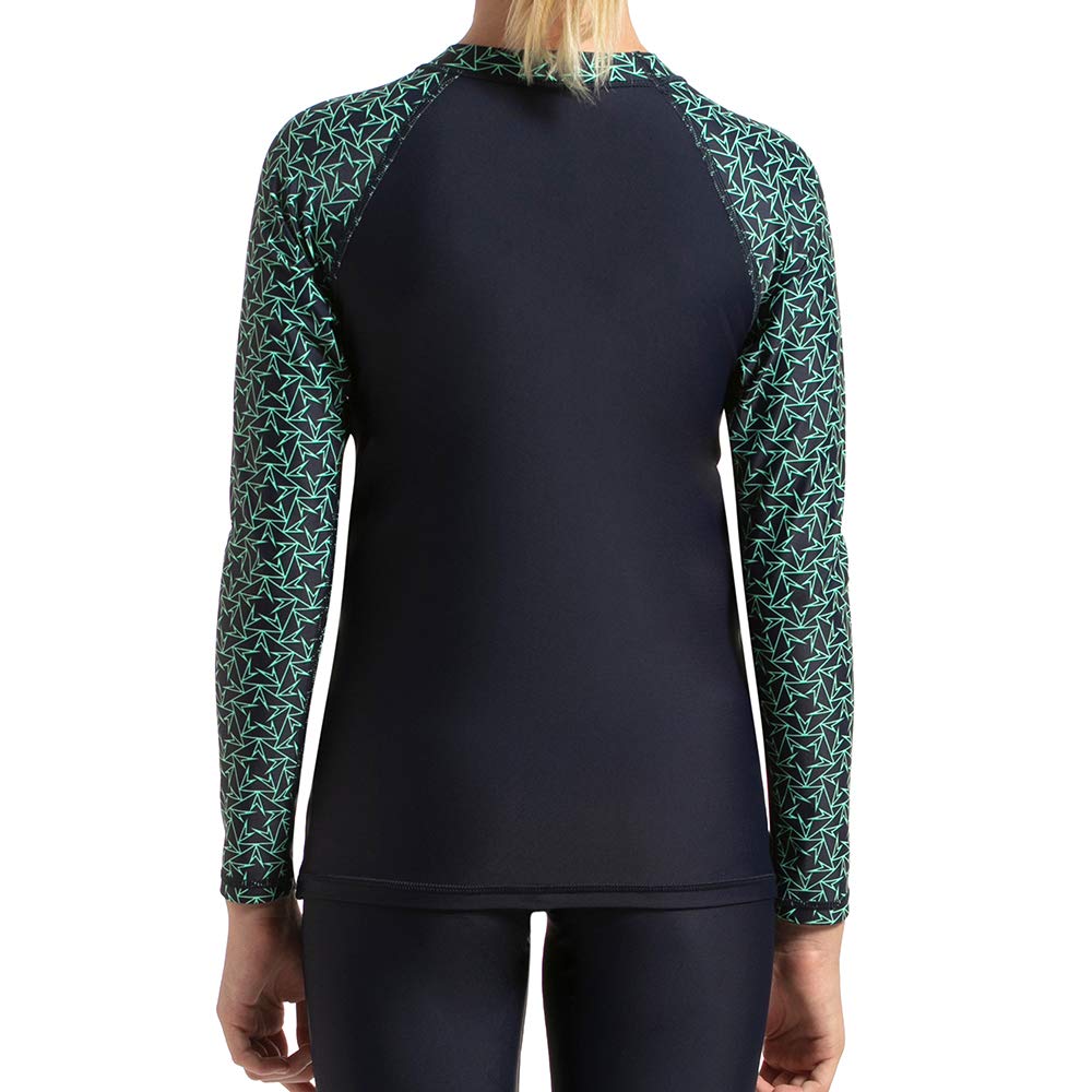 Speedo Kids Boomstar Long Sleeve Suntop - Truenavy & Green Glow 2