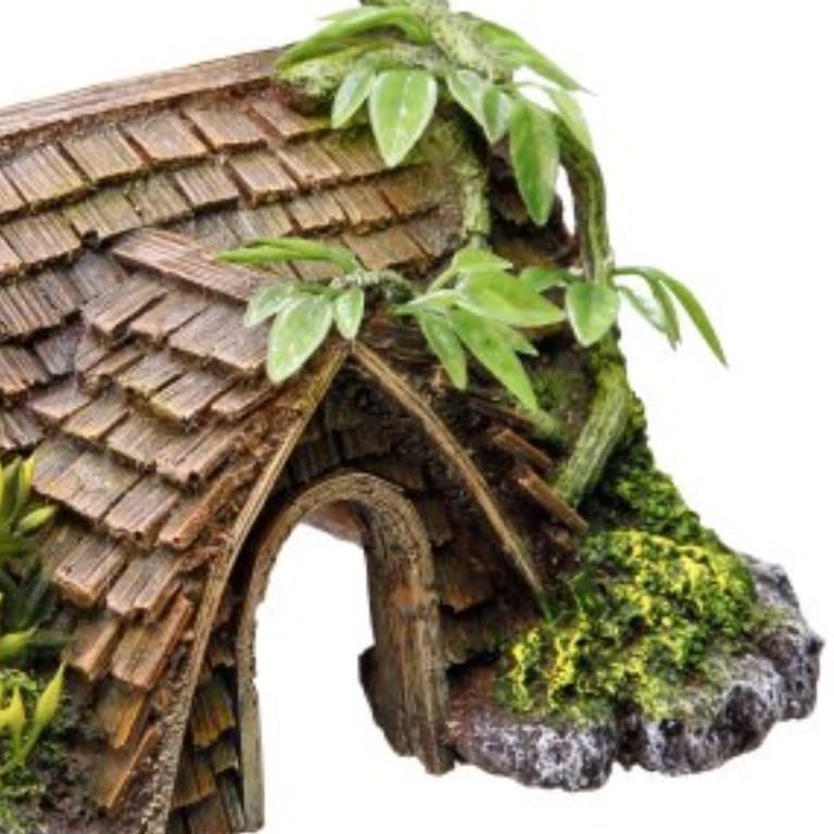 Nobby Aqua Ornaments ASIATISCHER Tempel mit Pflanzen, 18,5 x 14,2 x 17 cm, 1 Stück