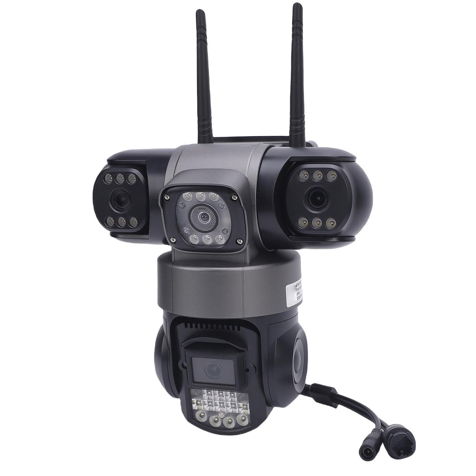 Zunate Triple Obiektywa Bezpieczeństwa, 2MP Wi -Fi Security Camera z Wykrywaniem Ruchu, 2 -kierunkowa Rozmowa, Niepewna Alarm, pamięć Chmurowa i SD (wtyczka UE)