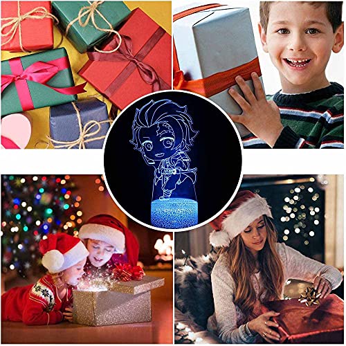 3D Nachtverlichting voor Kids Demon Slayer Kamado Tanjirou 16 Kleuren Veranderende Afstandsbediening, Verjaardagscadeaus… - Image 6