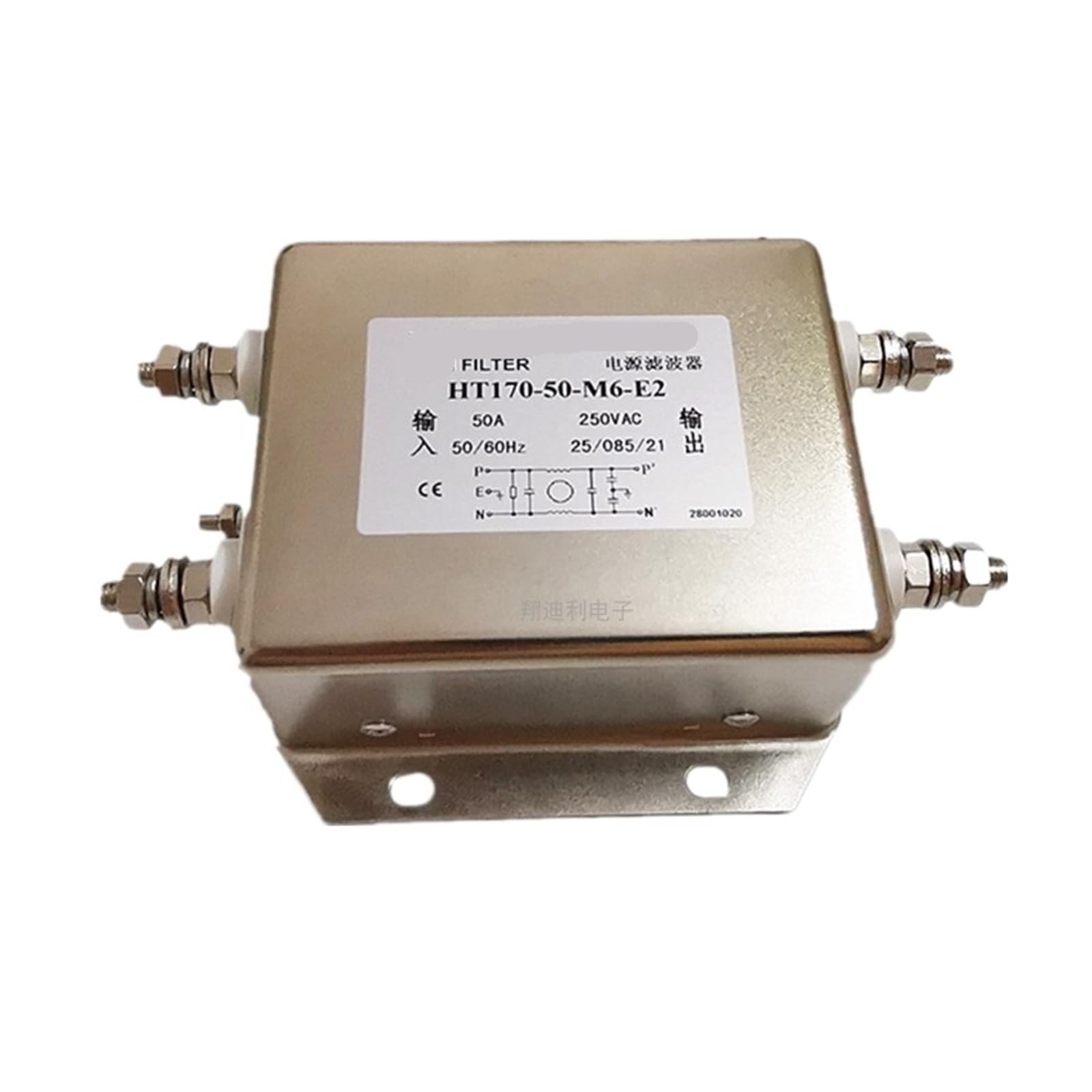 Filtro de potencia monofásico de 220 V HT170 supresor EMI 10A 16A 20A 30A 50A