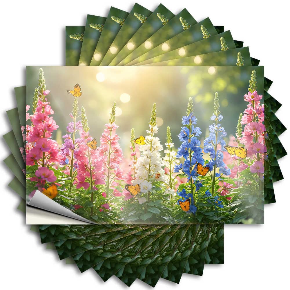 Fzfn Men's Colour Music Cover Saying | Colorful Garden With Butterflies And Flowers Positive For Teen Decor(6X9cm)
