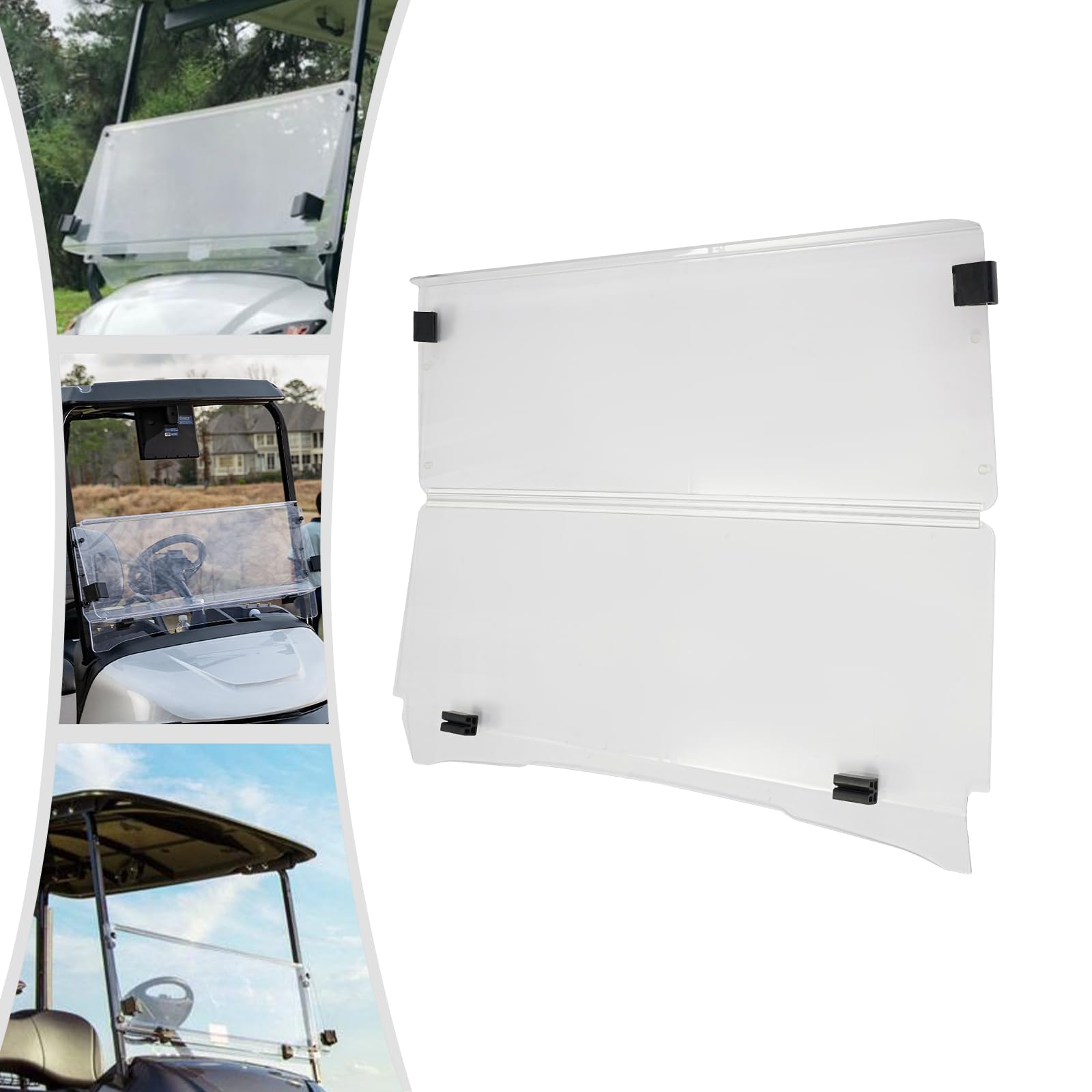 Golf Cart Faltbare Windschutzscheibe, Golfwagen-Windschutzscheibe, Faltbare Windshield, Transparent Frontscheibe, Windshield, für EZGO TXT-Golfwagen, 1995–2013