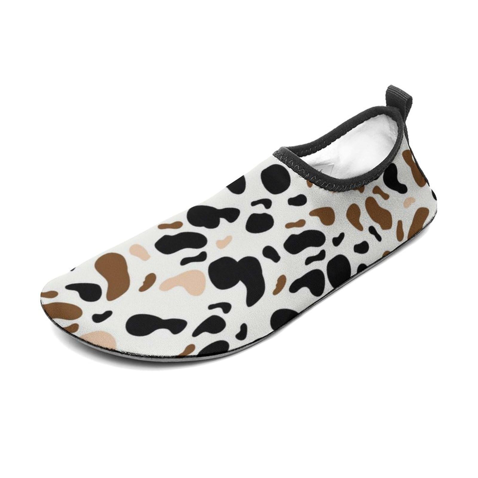 CSEMEIE Cow Print Animal Pattern Water Shoes Beach Shoes Aqua Socks for Women Men Swimming Yoga
