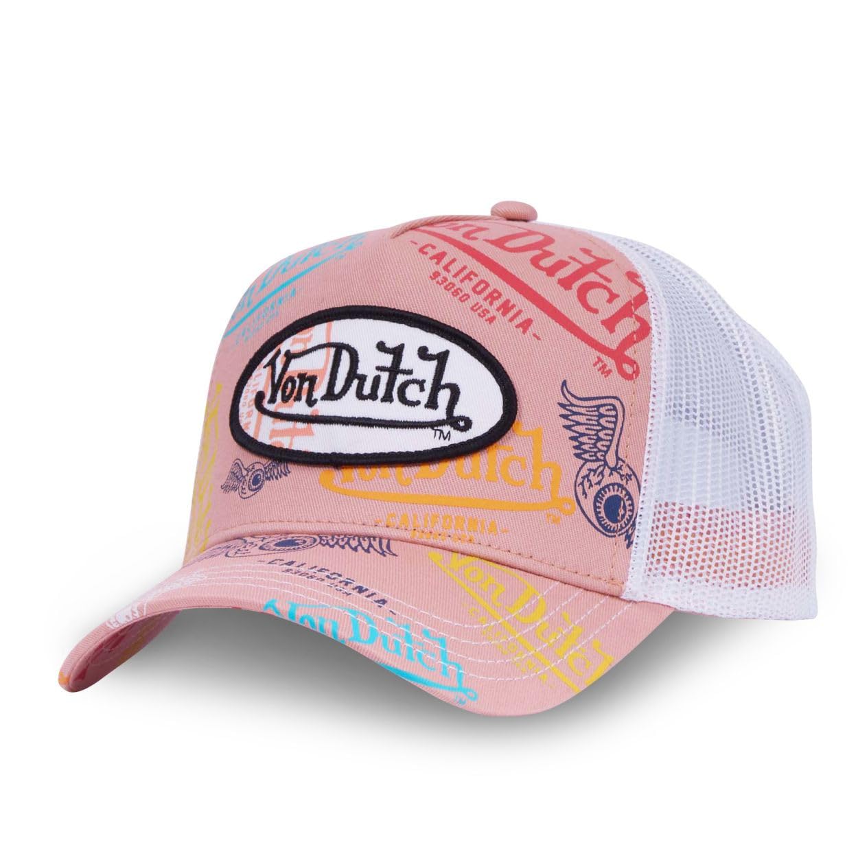Von Dutch Men's & Women's Cap, Trucker Cap, Adjustable, Pink Size TU