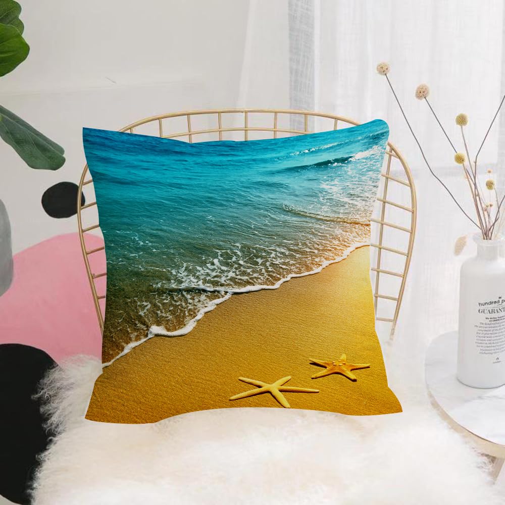 Hyosxw Landscape, Tropical Island Beach Caribbean A - A7 Cushion Cover,Throw Pillow Case Home Decorative For Living Room Bedroom Sofa Chair 18X18 Inch,Landscape, Tropical Island Beach Caribbean Atlantic Ocean Landscape Artwork,Pillowcase 45X45cm