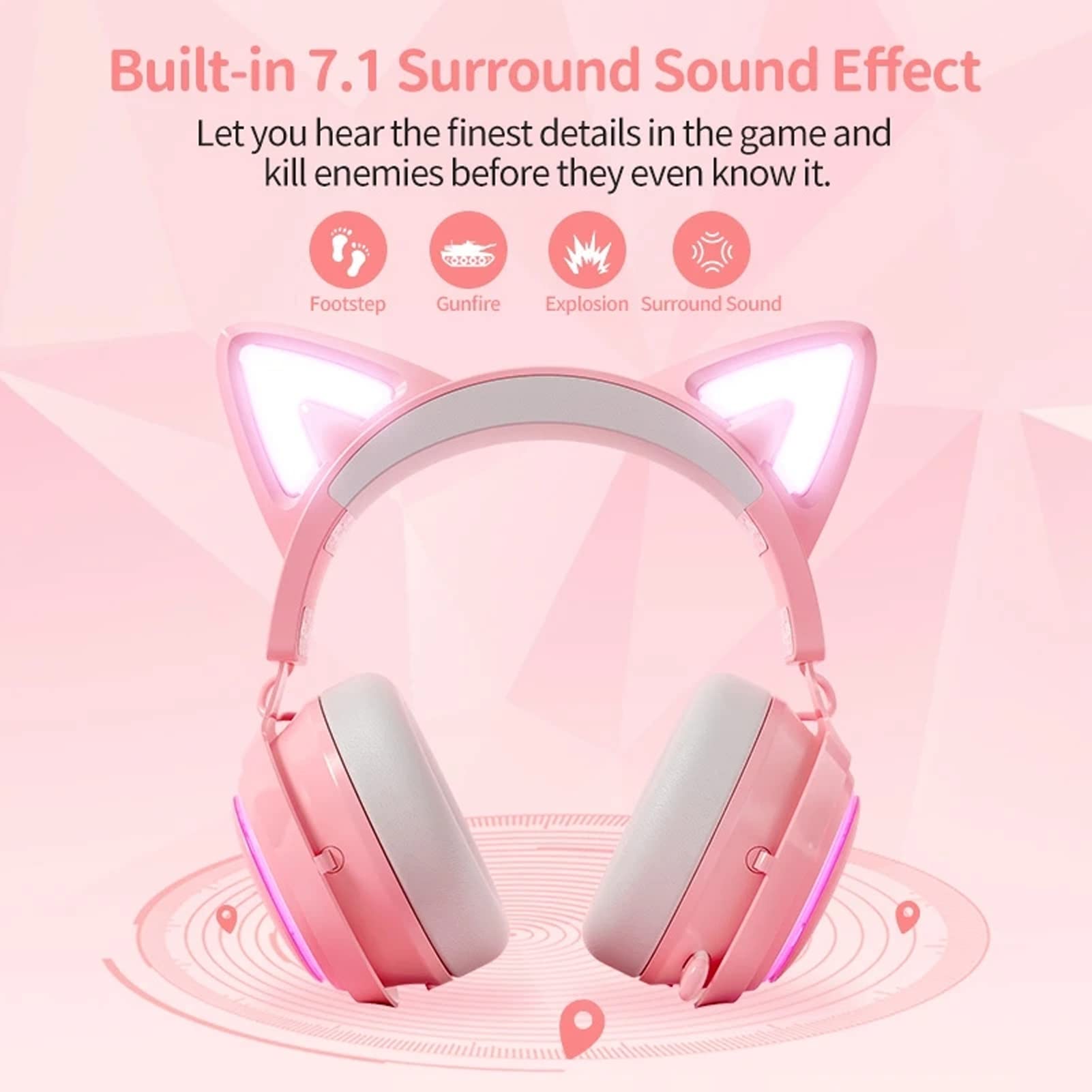 ゲーミング 猫耳ヘッドセット 7.1 サラウンド ピンク ゲーミング Amazon.co.jp: ピンク ゲーミング ヘッドセット 猫耳ヘッドセット 7.1