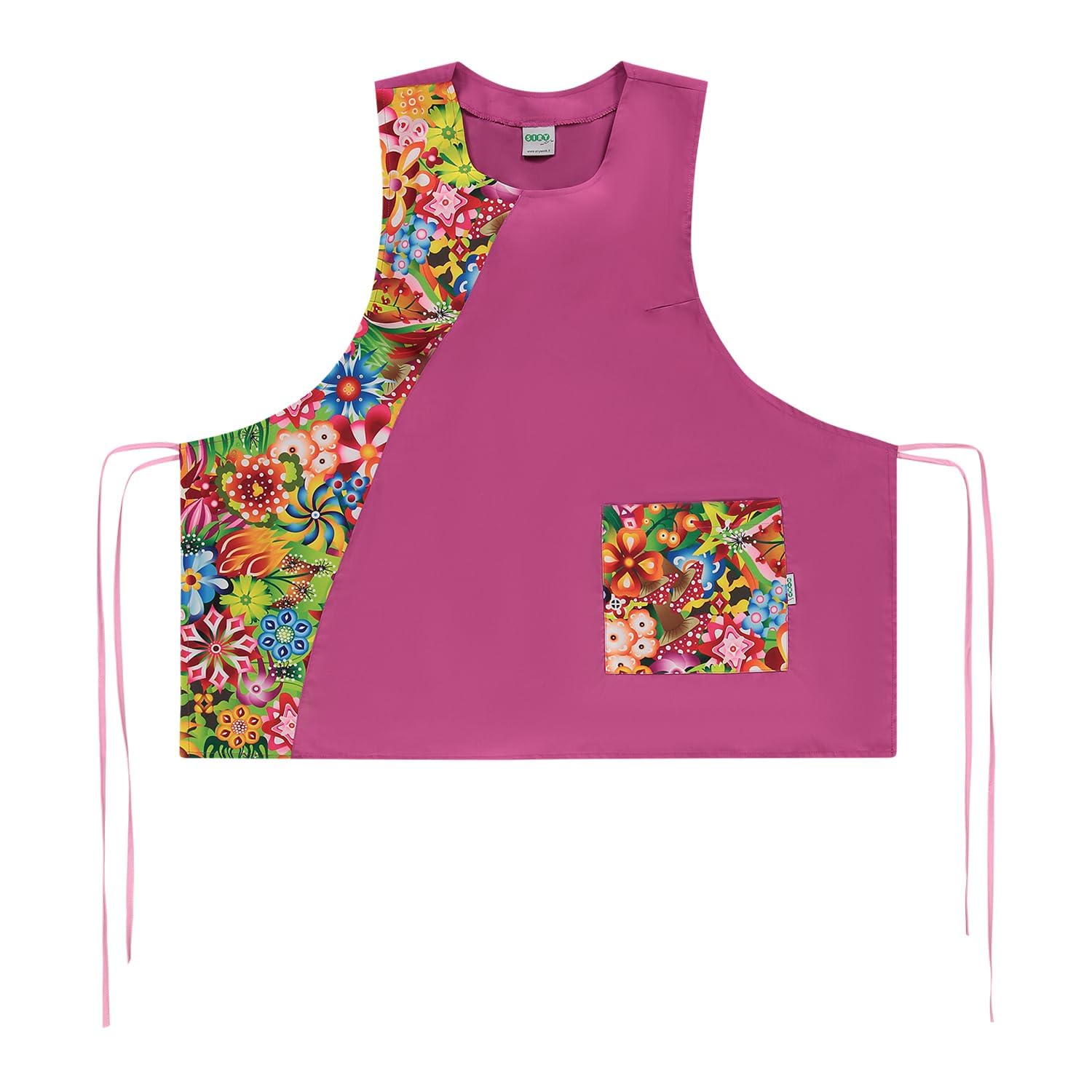 Siry Work Delantal para mujer, art. Frisa, 35 % algodón y 65 % poliéster, talla única, fabricado en Italia, ideal para maestra, alimentos, peluquería, esteticista, empresa de limpieza, Glicina F60,