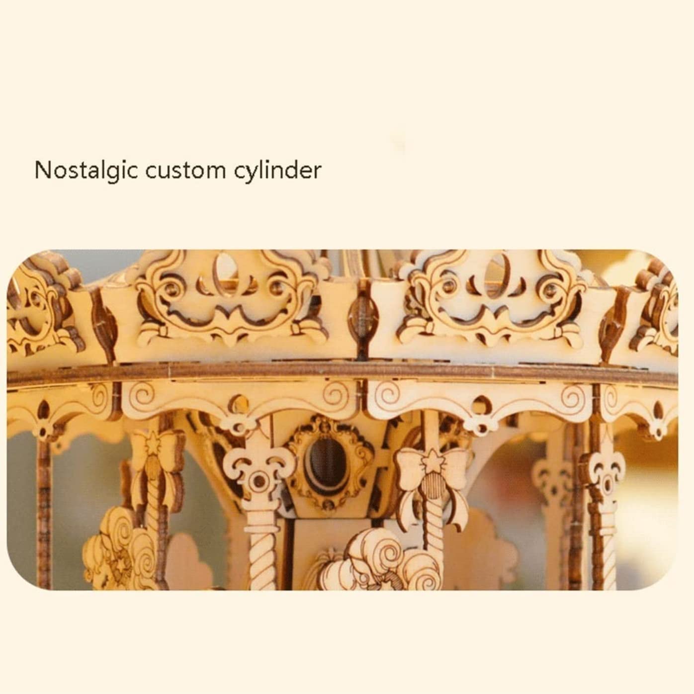 Carillon Carillon A Giostra in Legno Creativo per Fidanzata Fidanzato Uomo Donna Famiglia Decorazioni Natalizie Fai da Te Scatola Musicale