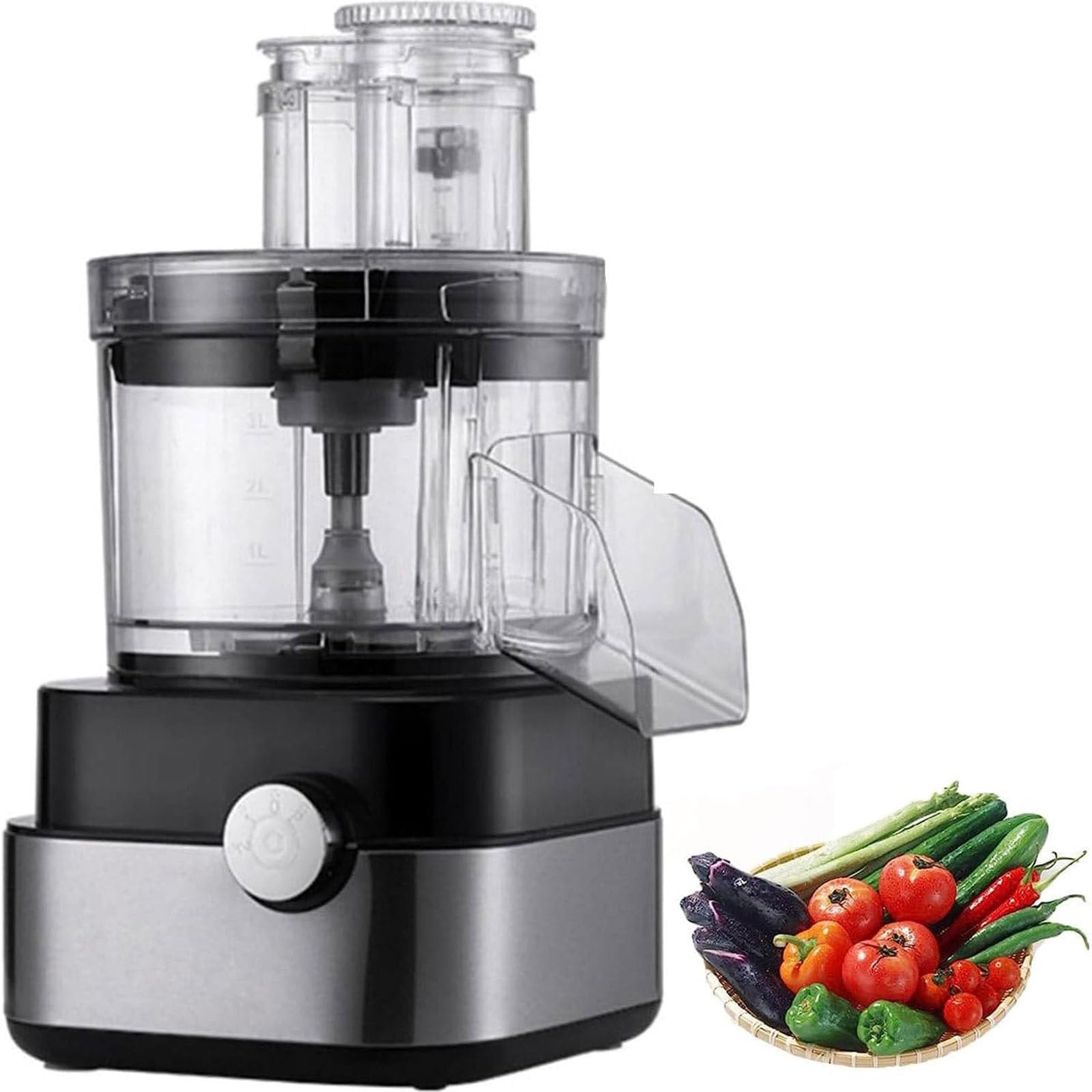 Extractor de Zumos y Verduras - Licuadora Prensado en Frio para Frutas y Verduras Enteras - Juicer de Acero Inoxidable,110V