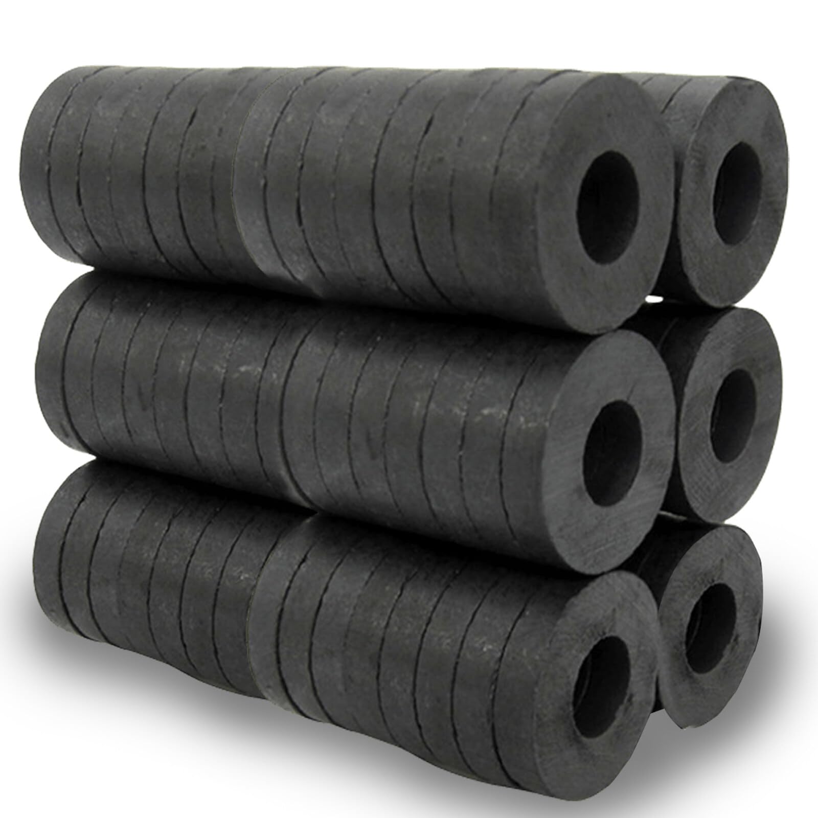 Magnesy pierścieniowe Ø 17,5 mm x 7,5 mm x 3 mm, ferrytowe z otworem, pierścień magnetyczny, trwały, z otworem do przemysłu, majsterkowania, projektów naukowych