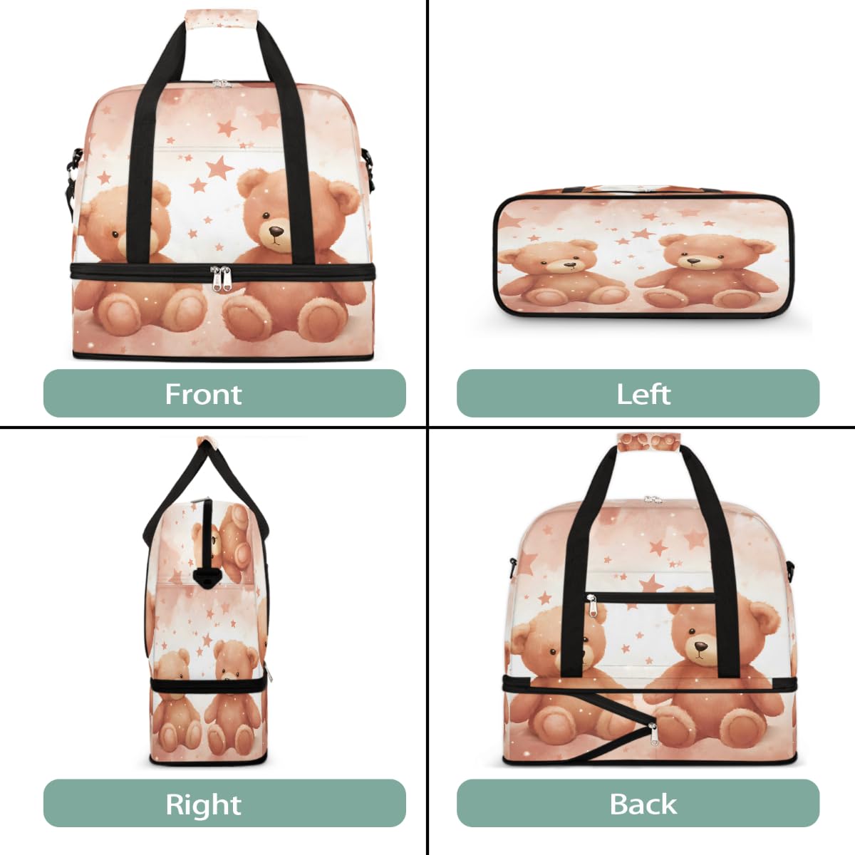 Borsone da viaggio pieghevole da viaggio con scomparto per scarpe, borsa da viaggio con scomparto per scarpe, borsa da weekend di grande capacità, borsa da viaggio per sport, viaggi notturni