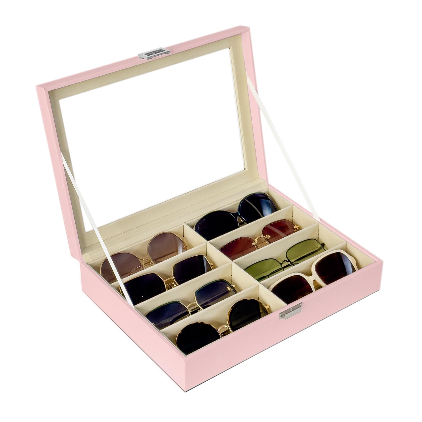 UnionPlus 8-Slots Sunglasses Case Organizer, Eyeglass Glasses Display Holder Collector, Multiple Sunglasses Storage Case