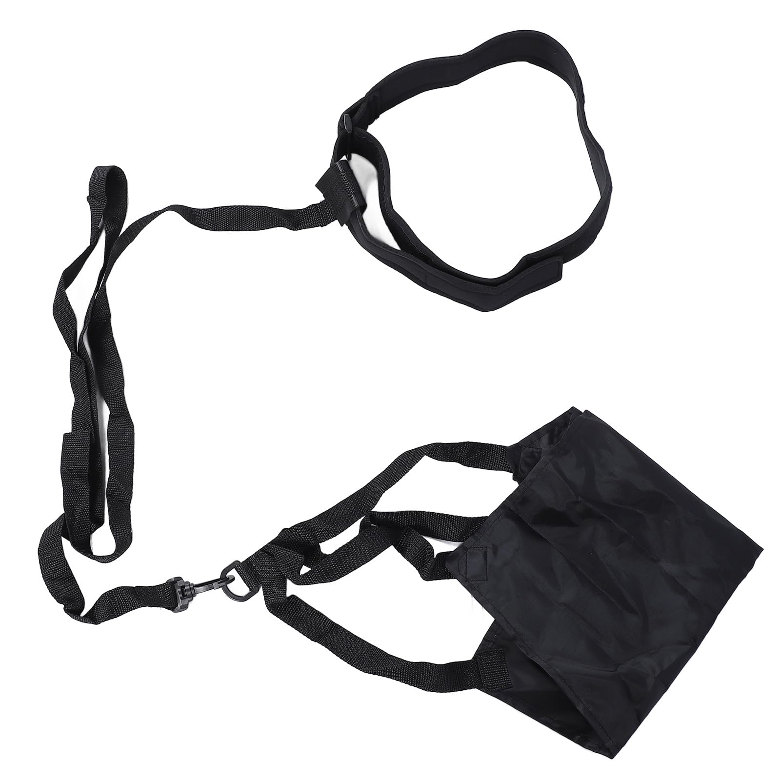 POENVFPO 40cm Swim Parachute Training Set, Nylon & PP Anti Loosening Buckle, Swimming Belt with Drag Parachute (Black)