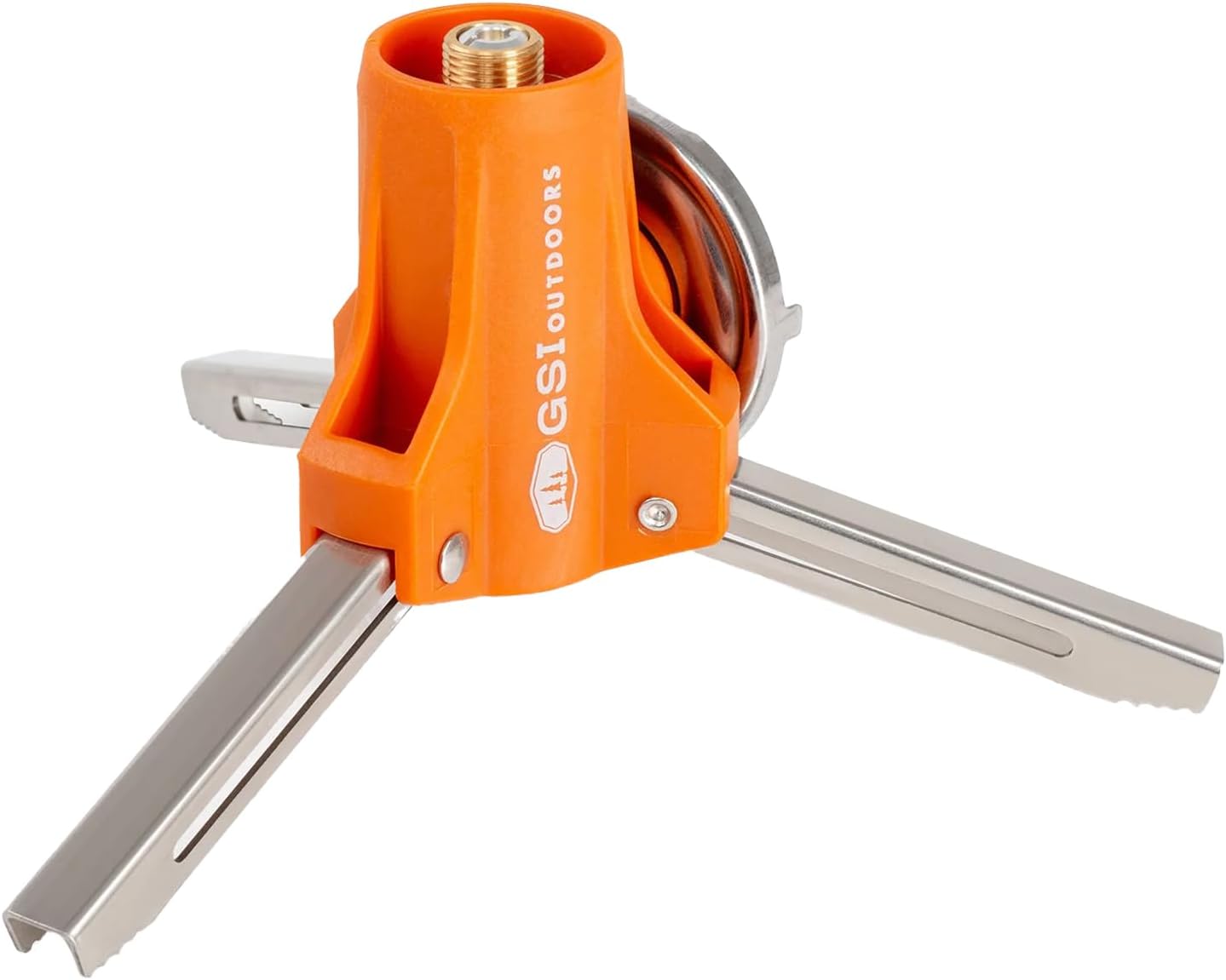 GSI Outdoors Butane-Isobutane Adapter with Folding Legs, Compact Stainless Steel, Nylon, Brass Design for Canister Stoves