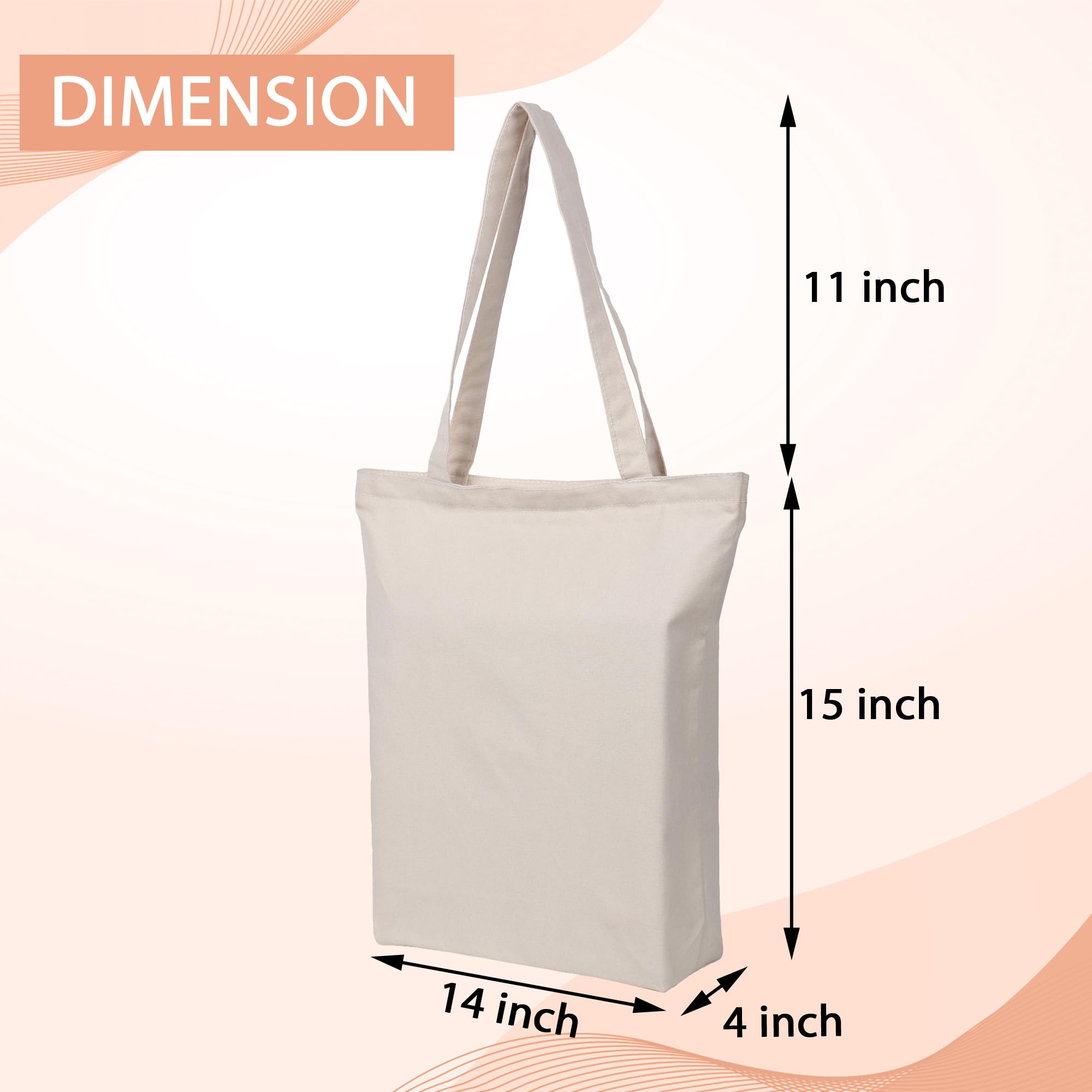 SHIBUI Canvas Tote Bags for Women with College Bag for Girls, 100% Organic Cotton Tote Bag for Shopping, Travel & beach bags for women. 3