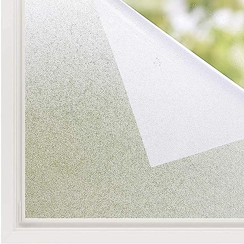 Image of WISDOM Frosted Window Film Decorative Window Glass Sticker Self Adhesive Film 20x48 Inches Frosted Film