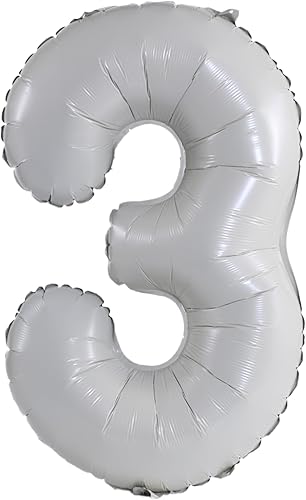 Miniatura 9 de Globo de aluminio grande de 32 pulgadas con número de helio, cumpleaños, boda, fiesta, 0-9 (morado, 3)