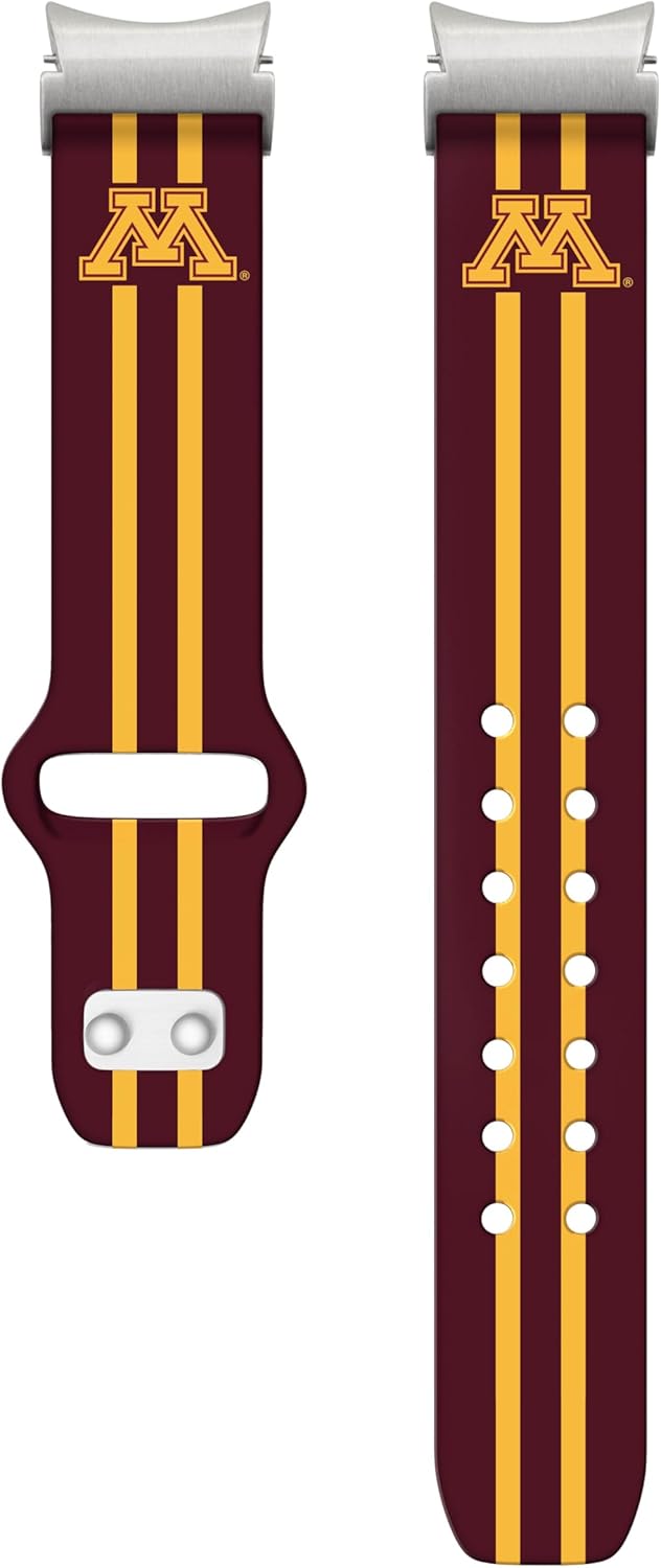 Affinity Bands Minnesota Golden Gophers HD Fitted Watch Band Compatible with Samsung Galaxy Watch 4-7 (Short Stripes)