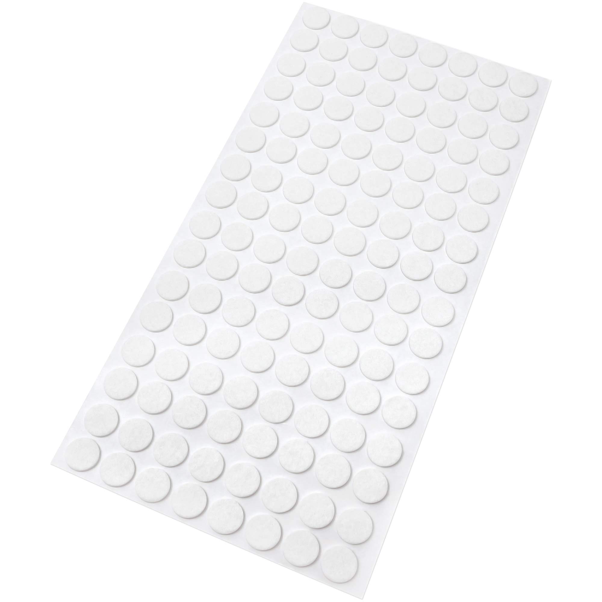Adsamm White Adsamm® / 128 X Self-Stick Felt Pads / Ø 0.47'' (Ø 12 Mm) / / Round / Self-Adhesive Furniture Glides With Felt Thickness Of 0.059'' / 1.5 Mm