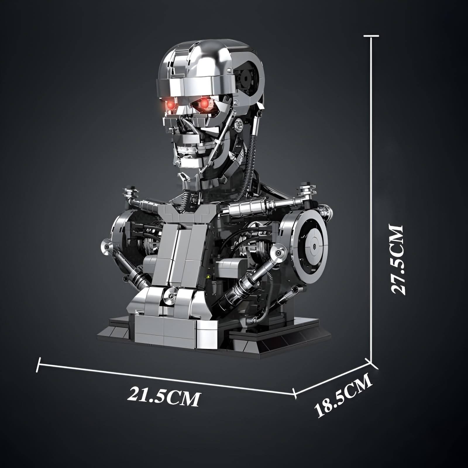 Cyborg Skelett Bausteine Bausatz, 1469Stk Filmcharakter Tech Totenkopf Spielzeug, Mechanischer Klemmbausteine, Sci-Fi Sammlerstück Display Modell für Erwachsene Enthusiasten, Heimbüro Dekor(4010)