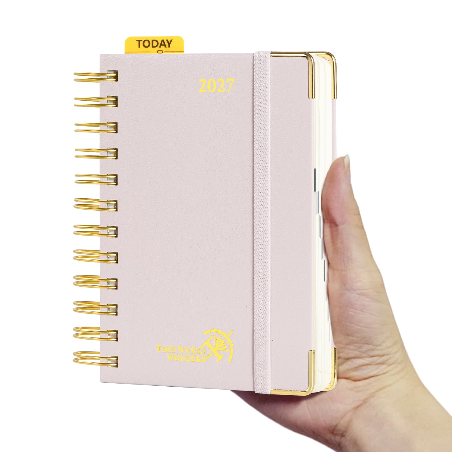 POPRUN Page A Day Pocket Diary 2027 Small A6 Spiral Hardcover Daily Planner