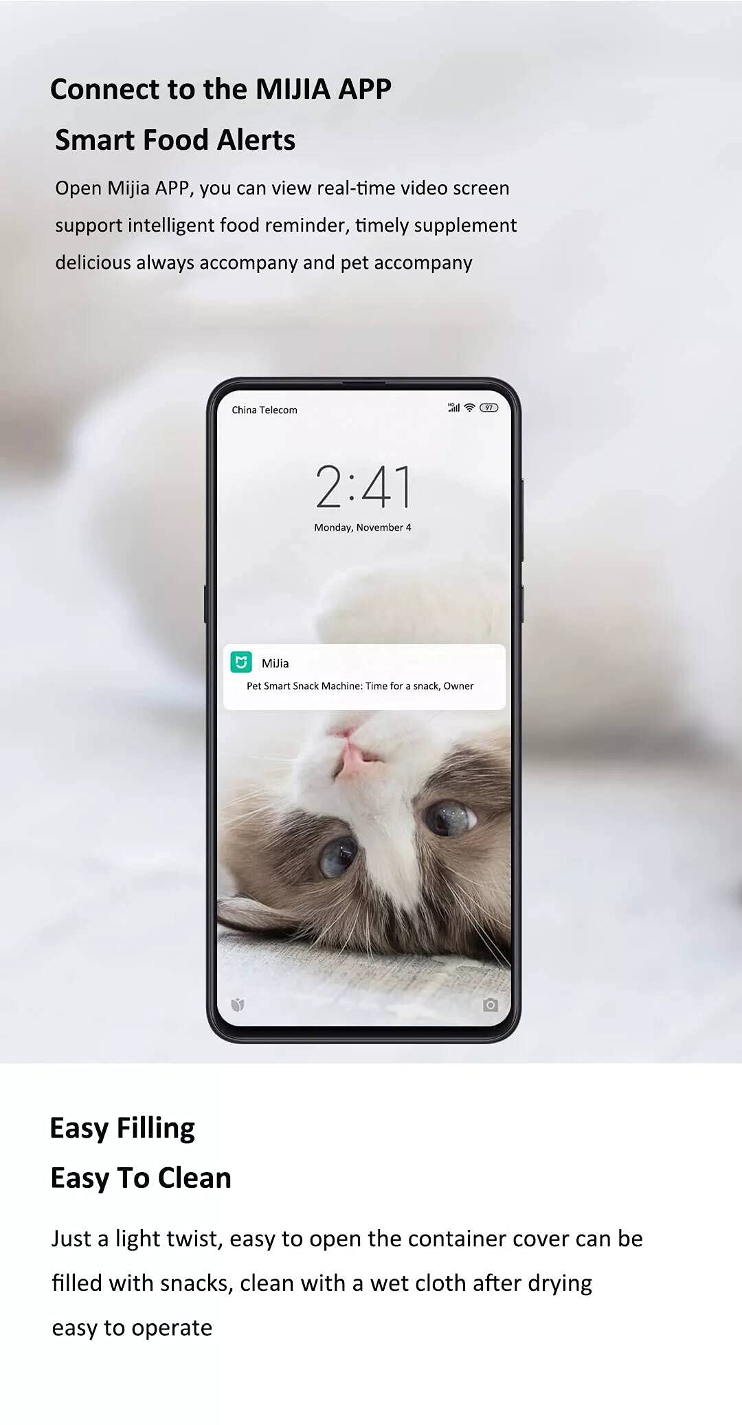 PAWBBY CARE - Videocamera per Cani, Lancio Croccantini, Telecamera Ultragradangolare Full HD, 1080P, Controllo Remoto con App, Ideale per Qualsiasi Stanza