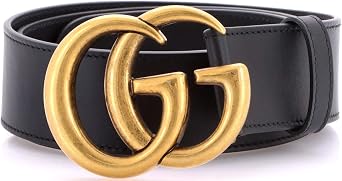 Pre-Loved GG Marmont Belt Leather Wide, Black