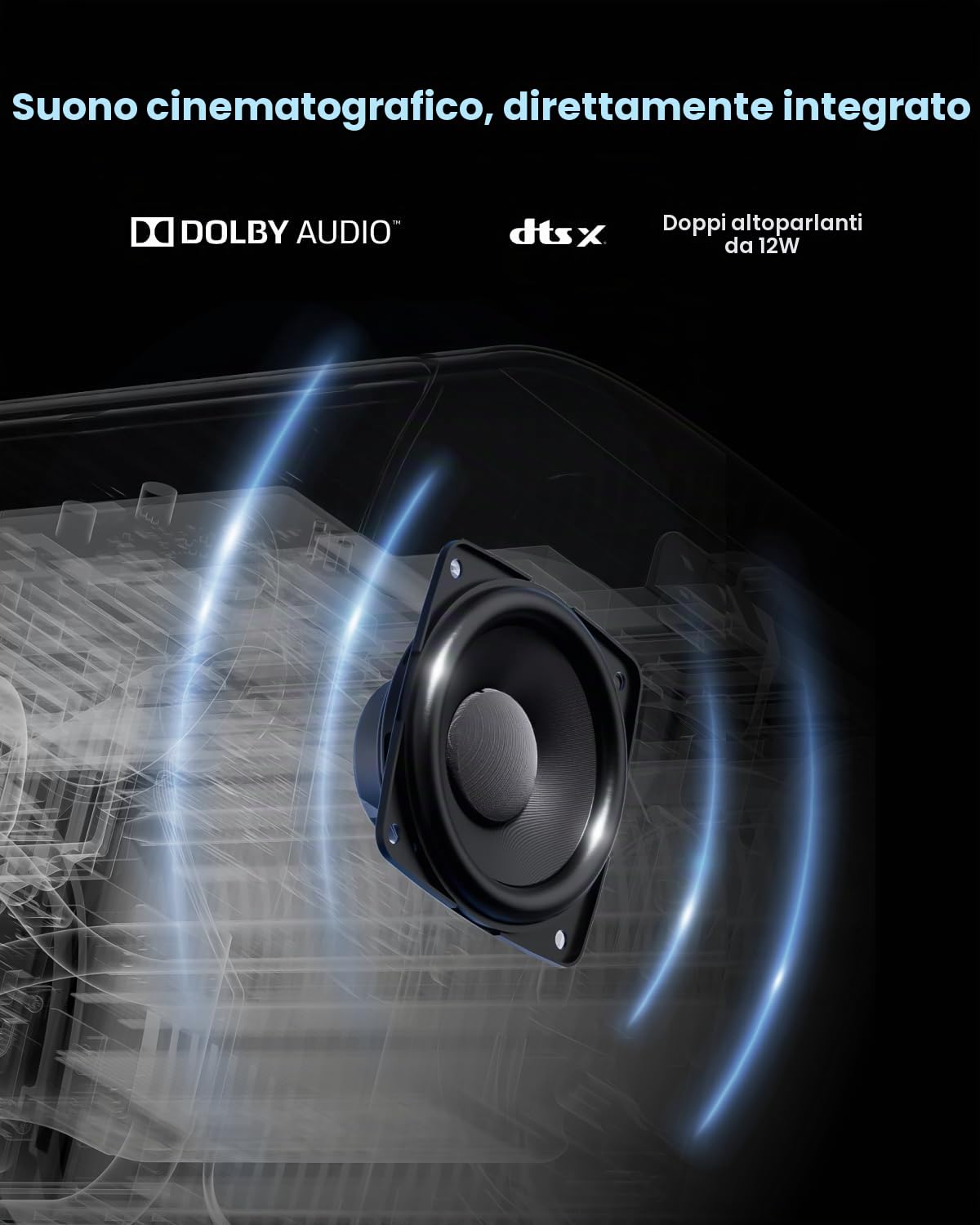 Dangbei MP1 MAX Beamer 4K Home Cine con 3100 lúmenes ISO, 300" Blu-ray 3D, HDR10+, Google TV con Netflix oficial y Dolby Audio DTS:X, HDR10+, Proyector de vídeo inteligente con WiFi y Bluetooth