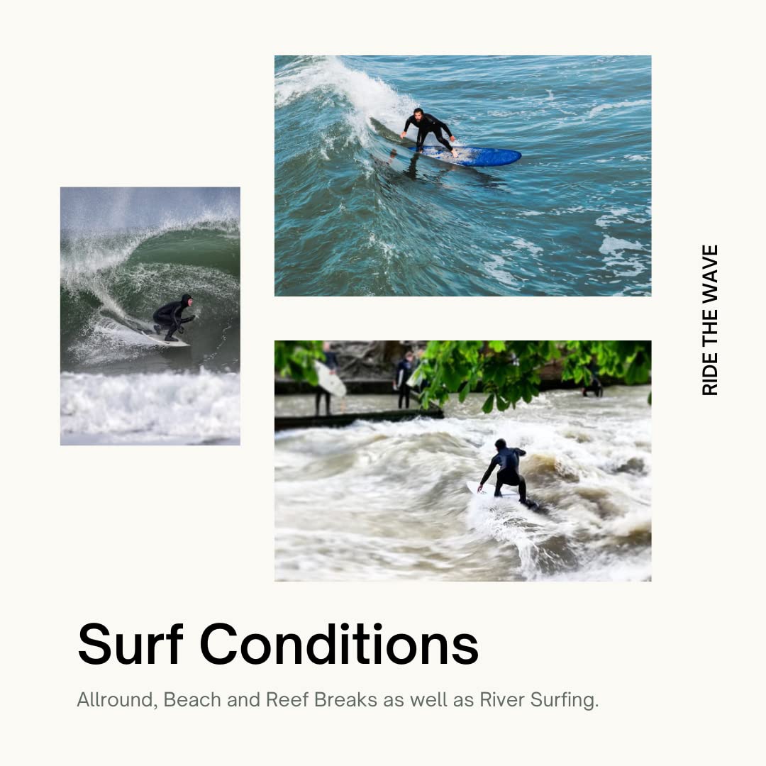 Sustainable Surfboard FCS Rapid River Surfing Set (Schwarz, Small - 1.8") - Made in Germany aus recycelten Kunststoff