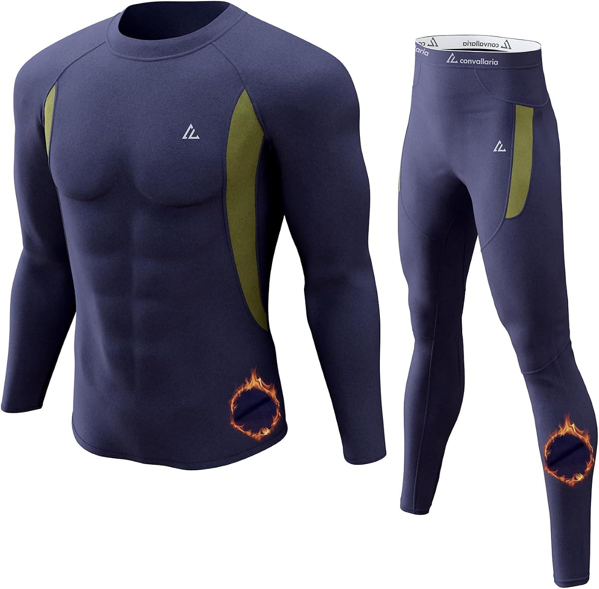 Ropa interior térmica para hombre Conjunto de calzoncillos largos Capa base de caza para clima frío