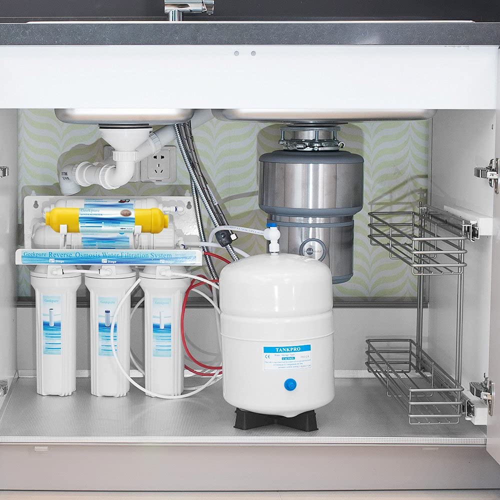 Geekpure Sistema di filtraggio dell'acqua potabile ad osmosi inversa a 6 stadi con filtro a remineralizzazione minerale-75GPD | Depuratore d'acqua sotto il lavandino con filtro di rimineralizzazione minerale