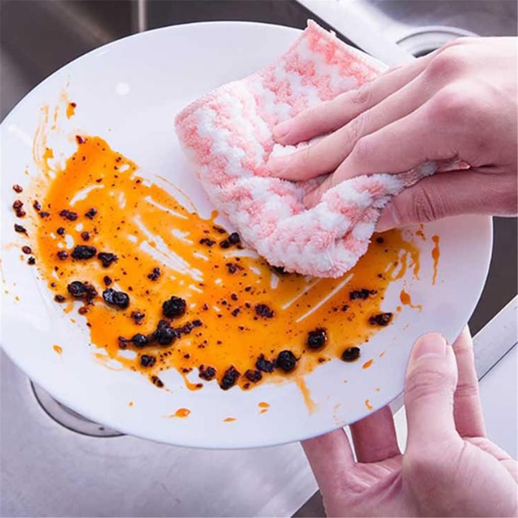 5pcs Kitchen Dishwashing Cloth Superfine Absorbent Cleaning for Lazy