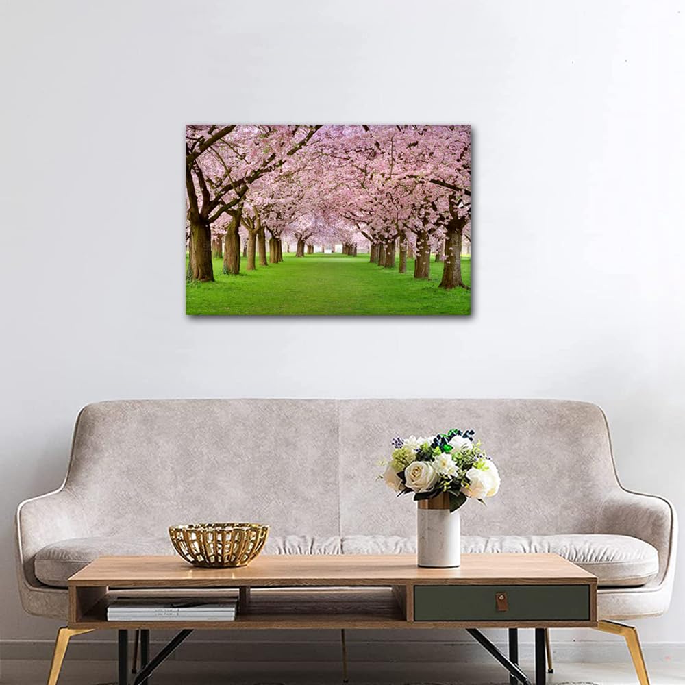Bedroom Wall Decor Cherry Blossom Wall Art Outdoor Natural Landscape Contemporary Home Decor Wall Decorations for Living Room Bedroom Decor Artwork Framed Ready to Hang (24" Wx16 H) - Image 3