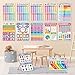 12 Pieces Educational Math Posters for Toddle Preschool Learning Posters Math Teaching Poster Chart Addition Multiplication Fractions Money for Homeschool Elementary Teacher Classroom Decoration