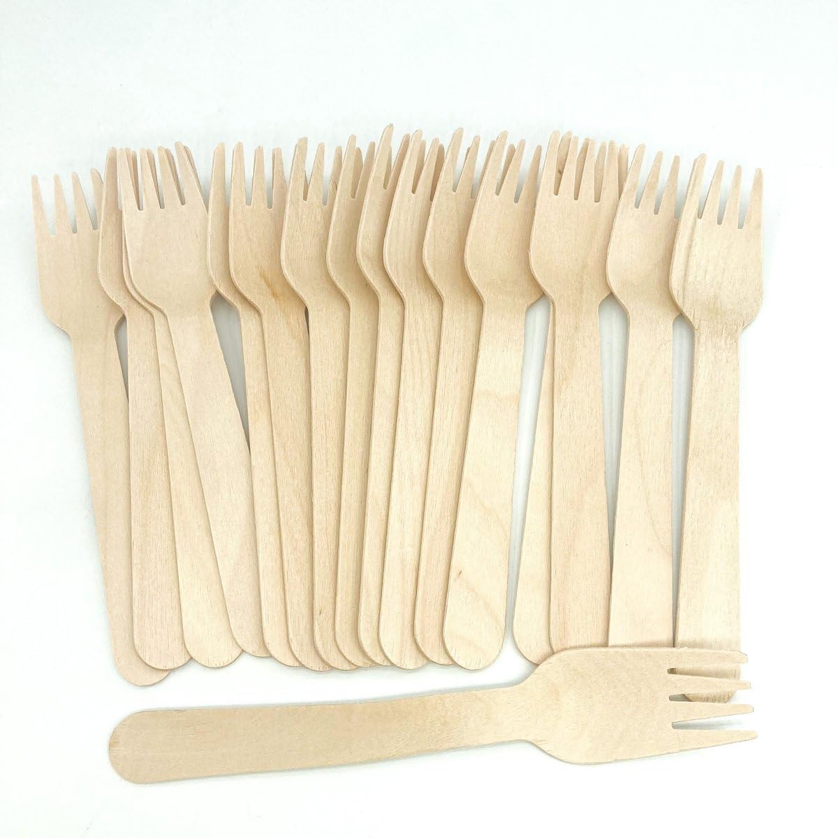 Einweg Holzgabeln - Gabel - 160mm - Holzbesteck - Kuchengabeln - Holzgabel - Besteckset - Bestecksets - biologisch abbaubar - Bio Gabeln - Nachhaltiges Besteck - 1000 Stück