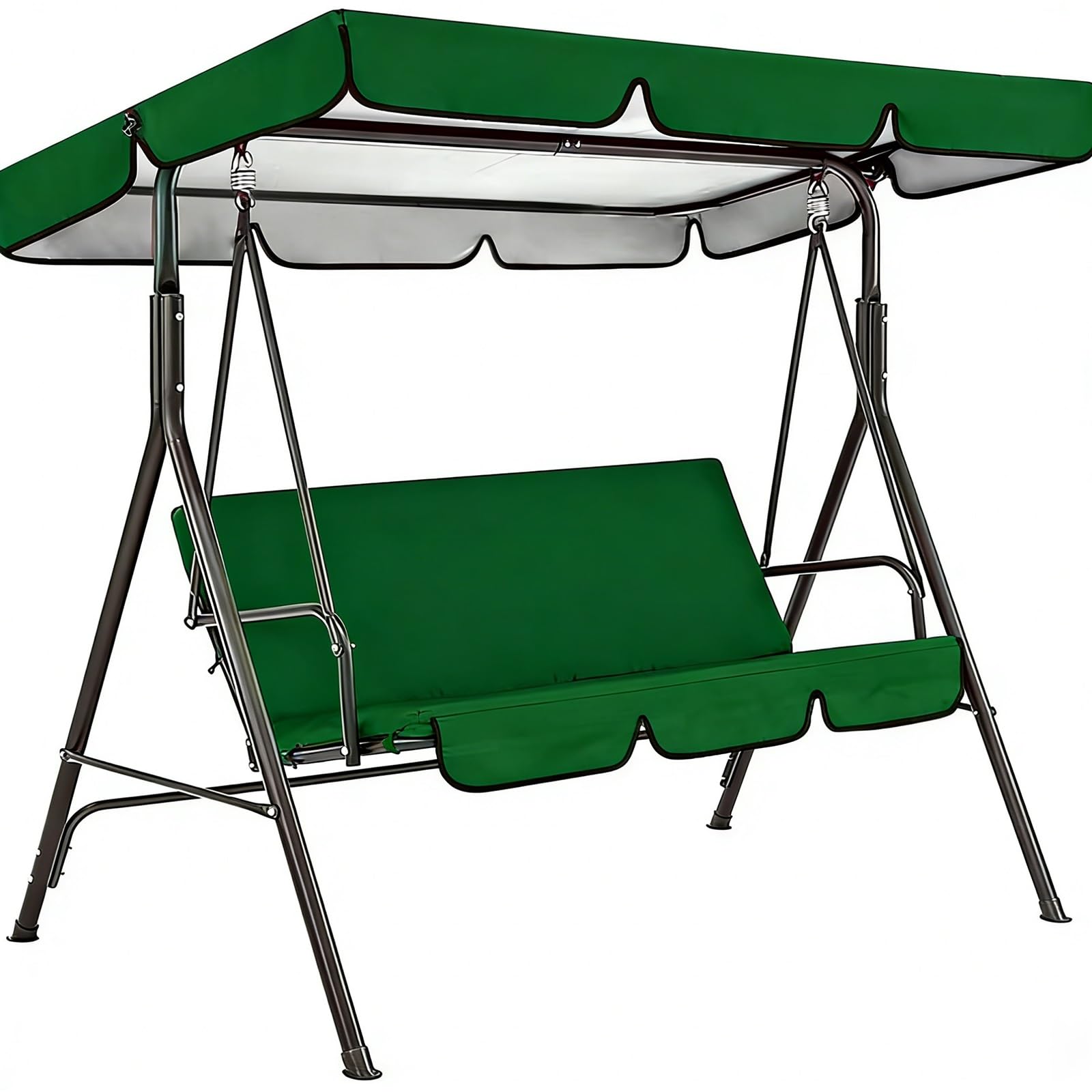 Toldo de Repuesto para Columpio de Jardín Exterior, Toldo de Reemplazo Impermeable Anti-UV 191x120cm, Cubierta Repuesto para Balancín de 2-3 Plazas para Patio(Green,190T：191*120*18/23cm)