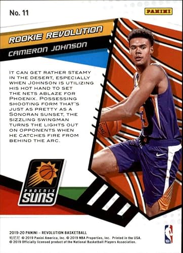 Miniatura 2 de 2019-20 Panini Revolution Rookie Revolution Basketball #11 Cameron Johnson Phoenix Suns Official NBA Trading Card (Scan Streaks are NOT on the card)