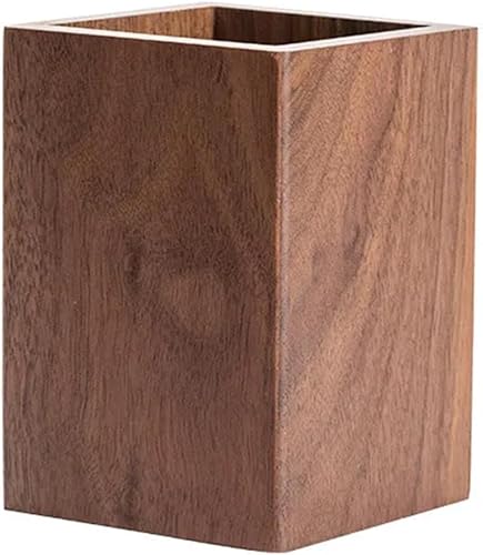 Miniatura 2 de Portalápices de madera para escritorio, soporte multifuncional para almacenamiento de suministros escolares de oficina, organizador de escritorio de