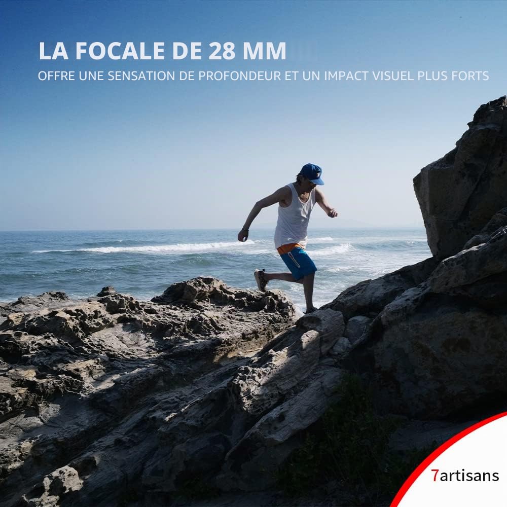 7artisans Objectif M28 mm F5.6 Plein Cadre avec Mise au Point Manuelle Prime avec Pare-Soleil d'objectif pour Appareil Photo Leica M Mount sans Miroir M2 M3 M4 M5 M6 M7 M8 M9 M9P M10