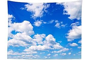 BELECO Blue Tapestry for Ceiling, Dreamlike White Clouds Tapestry for Wall, Aesthetic...